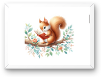 Thumbnail for Watercolor Squirrel Reading Wall Art | Cozy Woodland Book Lover Print | Nursery Reading Nook Gift