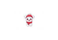 Thumbnail for Cute Puppy in Winter Hat Throw Pillow | Kawaii Cartoon Dog Decorative Pillow | Kids Room Gift