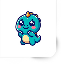 Thumbnail for Kawaii Baby Dinosaur Sticker | Cute Cartoon Dino Vinyl Decal | Kids Gift