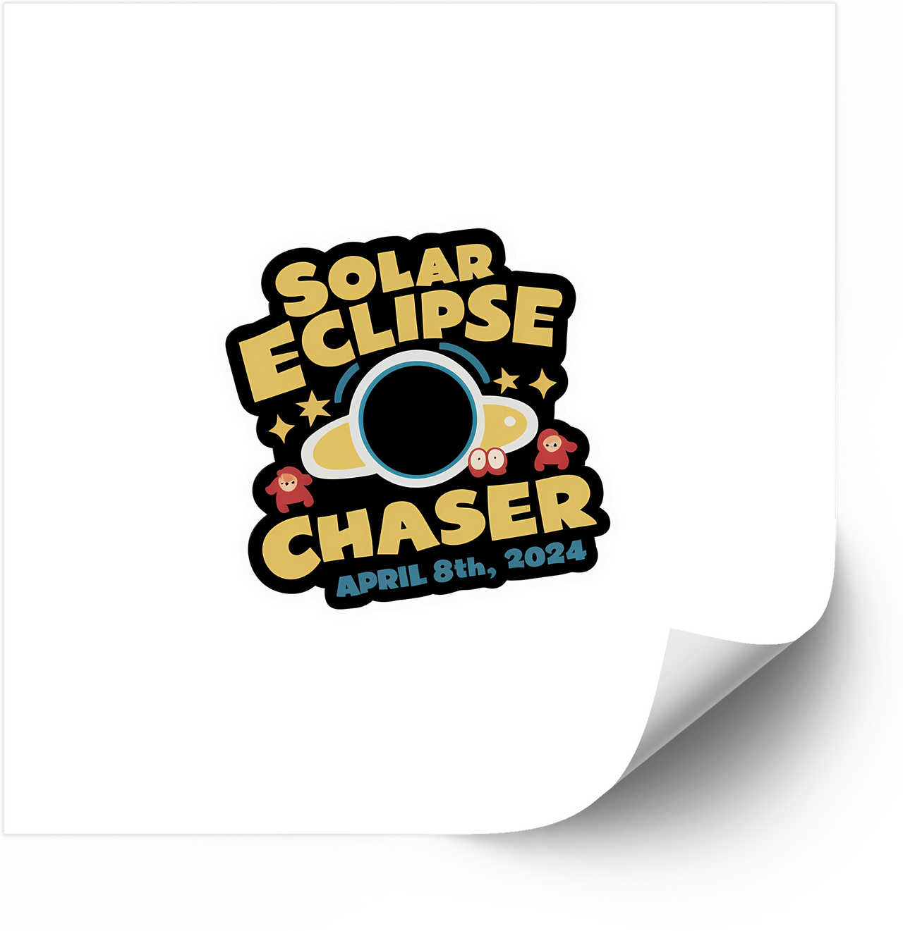 Solar Eclipse Chaser Sticker | Retro Astronomy Event Celestial Vinyl Decal