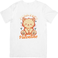Thumbnail for Purr-fect Valentine Kitten T-Shirt | Cute Kawaii Cat Valentines Day Graphic Tee | Cat Lover Gift