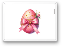 Thumbnail for Pink Easter Egg Wall Art | Watercolor Decorated Egg Bow Print | Spring Holiday Gift