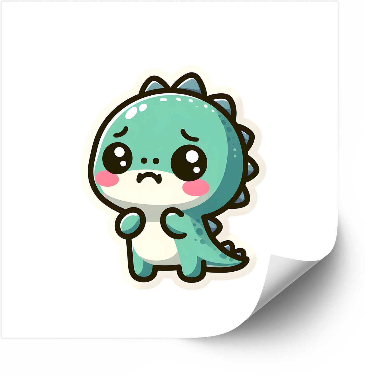 Sad Baby Dinosaur Sticker | Kawaii Cute Crying Dino Vinyl Decal