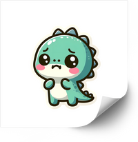 Thumbnail for Sad Baby Dinosaur Sticker | Kawaii Cute Crying Dino Vinyl Decal
