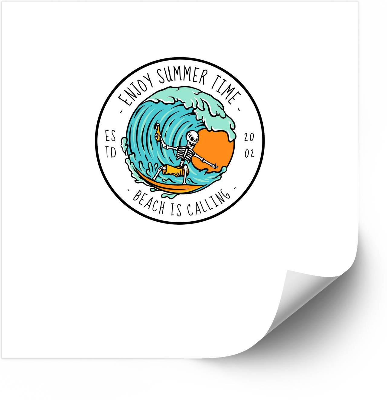 Beach Is Calling Summer Surfer Sticker | Retro Tropical Enjoy Summertime Vinyl Decal