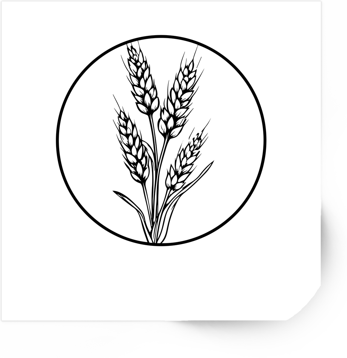 Wheat Stalk Sticker | Minimalist Black Line Art Vinyl Decal | Farmhouse Rustic Gift
