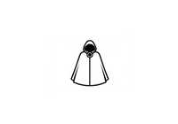 Thumbnail for Hooded Cloak Throw Pillow | Minimalist Black Line Icon Decorative Pillow | Modern Decor Gift