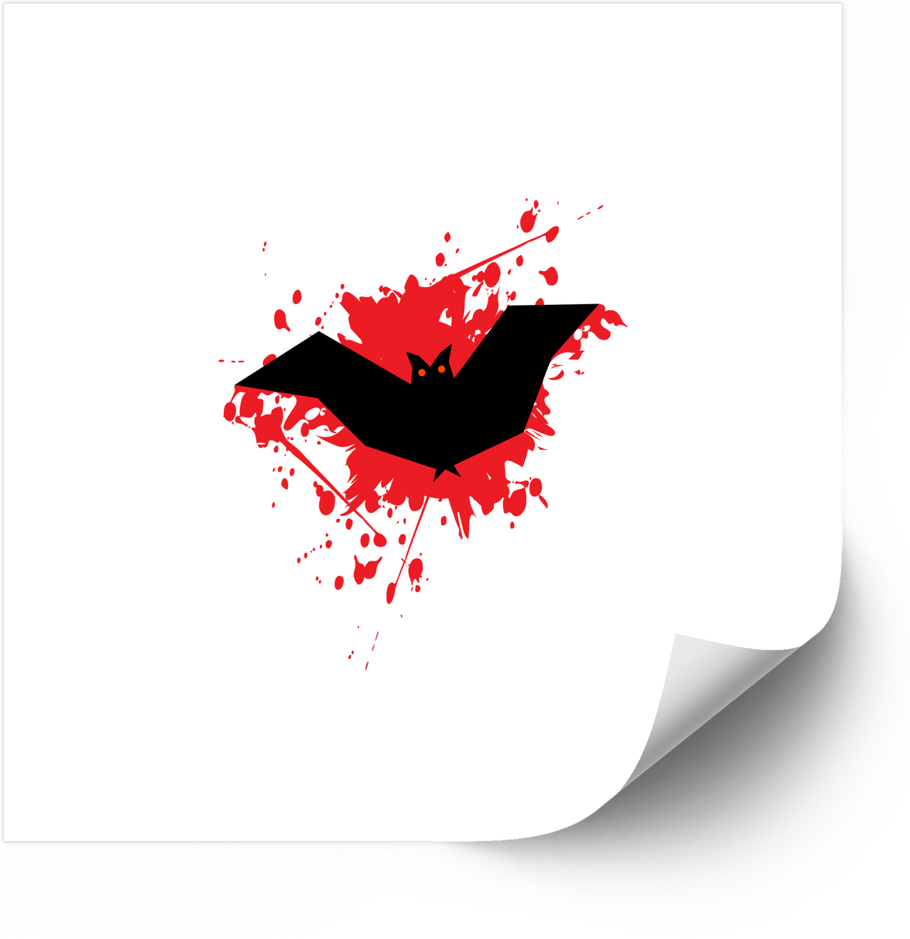 Halloween Bat Splatter Sticker | Bold Gothic Horror Vinyl Decal