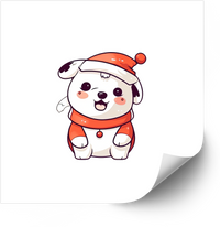 Thumbnail for Christmas Dalmatian Puppy Sticker | Kawaii Santa Outfit Holiday Dog Vinyl Decal