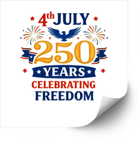 Thumbnail for 4th Of July 250 Years Celebrating Freedom Sticker | Patriotic American Anniversary Vinyl Decal