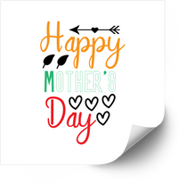 Thumbnail for Happy Mother's Day Sticker | Colorful Hand-Lettered Hearts Vinyl Decal | Mom Gift