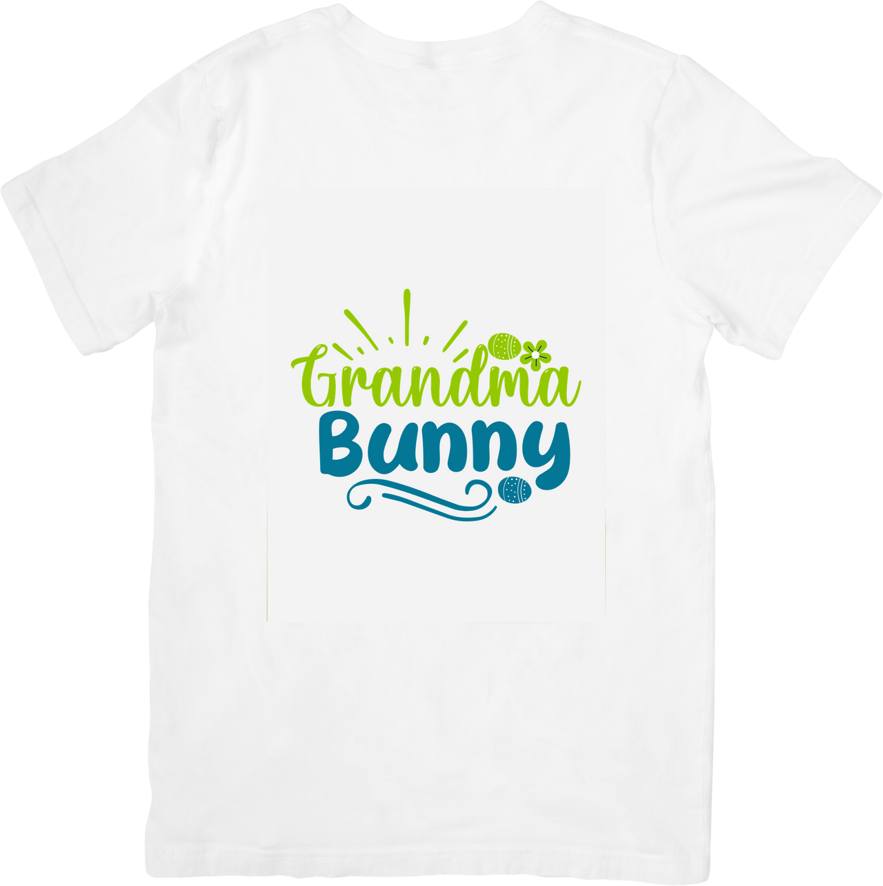 Grandma Bunny Easter T-Shirt | Cute Green Teal Easter Graphic Tee | Grandma Gift
