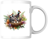 Thumbnail for Quail Family Nest Mug | Watercolor Floral Bird Coffee Mug | Nature Lover Gift