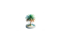 Thumbnail for Palm Tree Island Throw Pillow | Mini Tropical Oasis Decorative Pillow | Beach Coastal Gift
