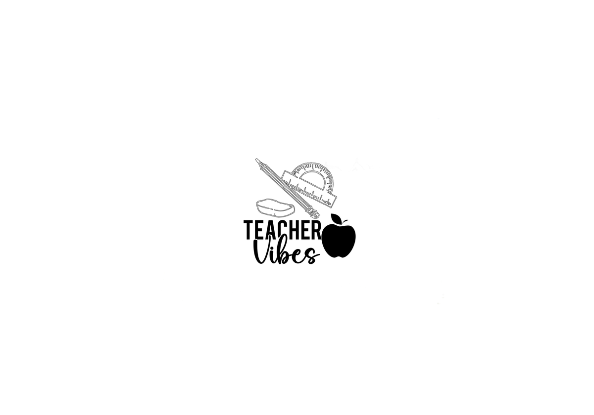 Teacher Vibes Throw Pillow | Apple and Protractor Decorative Pillow | Teacher Appreciation Gift