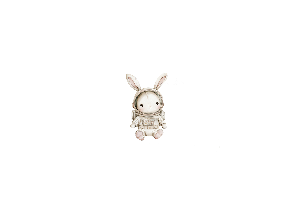 Astronaut Bunny Throw Pillow | Watercolor Space Rabbit Decorative Pillow | Kids Nursery Gift