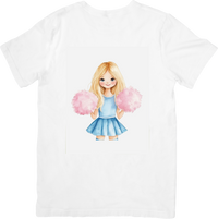 Thumbnail for Cute Cheerleader Girl T-Shirt | Watercolor Pom-Pom Graphic Tee | Cheer Squad Gift